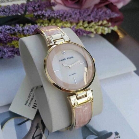 Anne Klein Women's Genuine Diamond Dial Bangle Watch - Picture 1 of 4